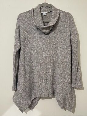 Bar III Heather Gray Cowl Neck Ribbed Sweater